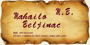 Mahailo Beljinac vizit kartica